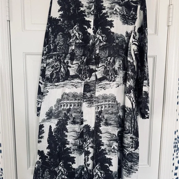 COS Black and White Scenic Print Midi Dress - Picture 5 of 7
